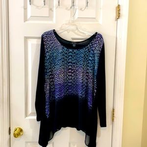 Karen Kane black/multi sheath blouse!